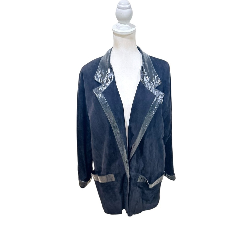 Bally vintage made in Italy single button blazer suede Blazer patent leather xl